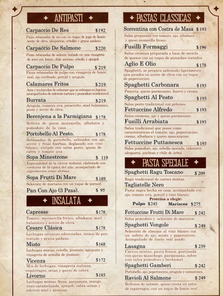 L'Osteria Di Orvieto Menu - Image 1